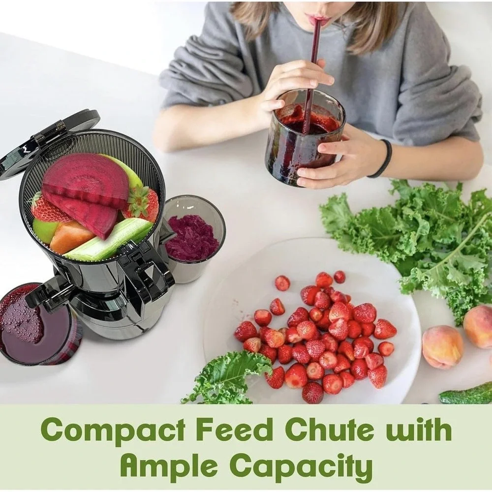 Fretta F5000 Nifty Slow Masticating Juicer 200W Cold Press Black BPA Free